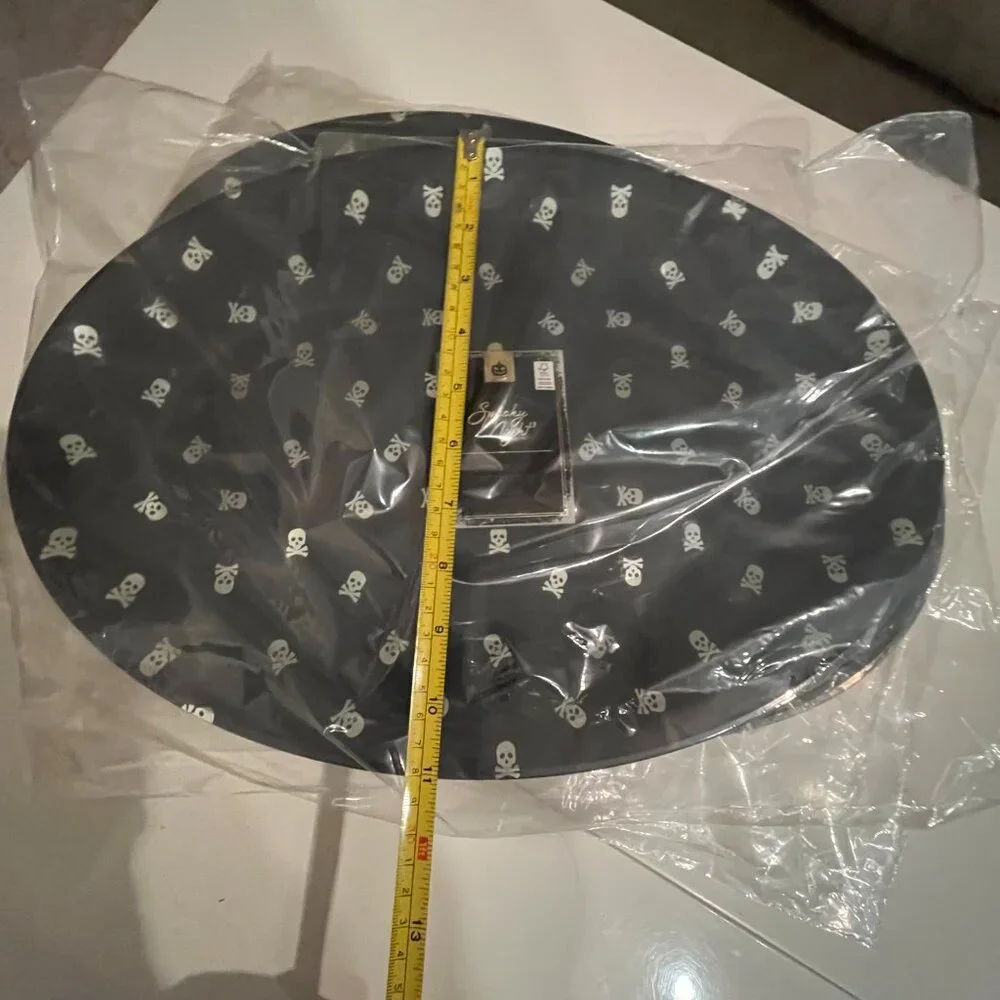 Plastic Skull Oval Platters Black and Silver  Decorative Serving Platters (home)